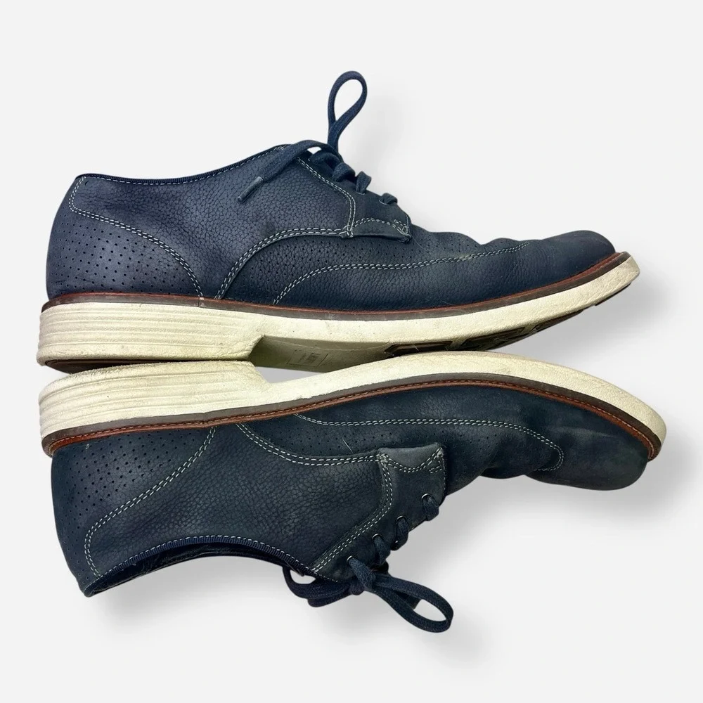 Johnston & Murphy Wingtip Oxford Dress Shoes Mens 10.5 Blue Nubuck Leather 10869